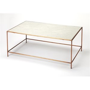 butler specialty company copperfield white marble coffee table