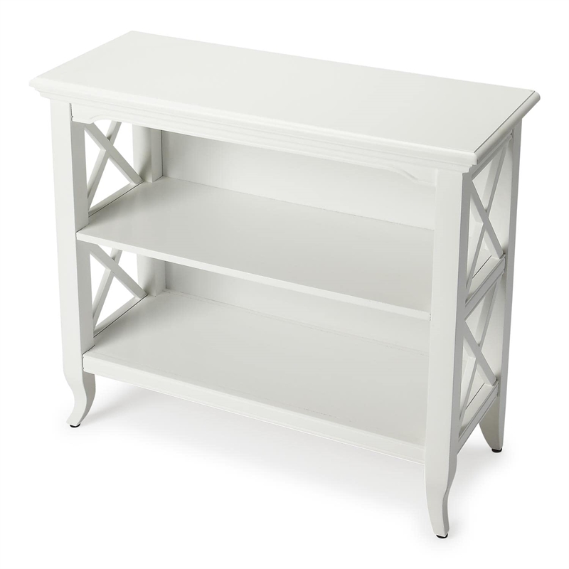 Butler Newport Glossy White Low Bookcase
