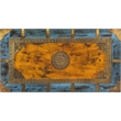Butler Specialty Company Nador Painted Brass Inlay Wood Storage Trunk Multicolor