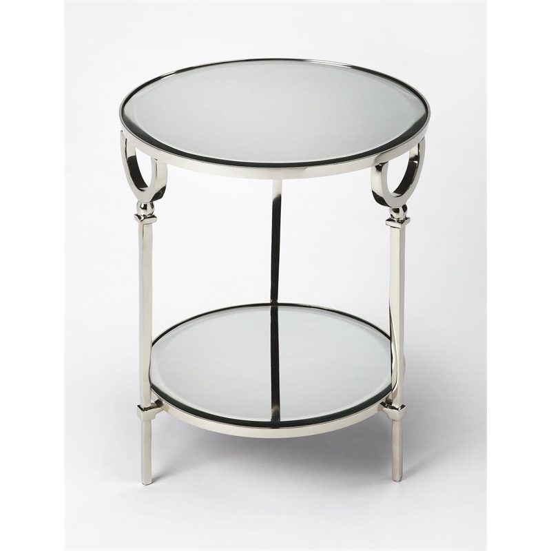 Butler Specialty Jolene Metal And Mirror End Table