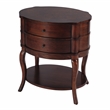 Butler Specialty Company Jarvis Oval 2-Drawer Wood Side Table - Umber Brown