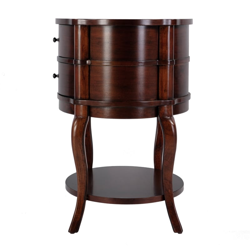 Butler Specialty Company Jarvis Oval 2-Drawer Wood Side Table - Umber Brown