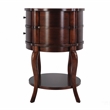 Butler Specialty Company Jarvis Oval 2-Drawer Wood Side Table - Umber Brown