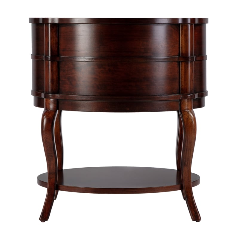 Butler Specialty Company Jarvis Oval 2-Drawer Wood Side Table - Umber Brown