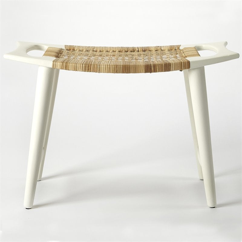 Butler Specialty Foot Stool In White And Natural