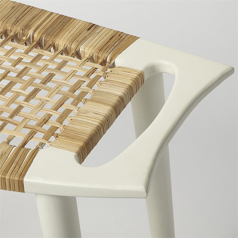 Butler Specialty Foot Stool In White And Natural