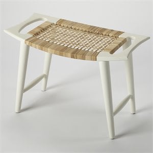 Butler Specialty Foot Stool In White And Natural