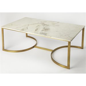 Butler Specialty Marble Top Accent Coffee Table - White And Gold
