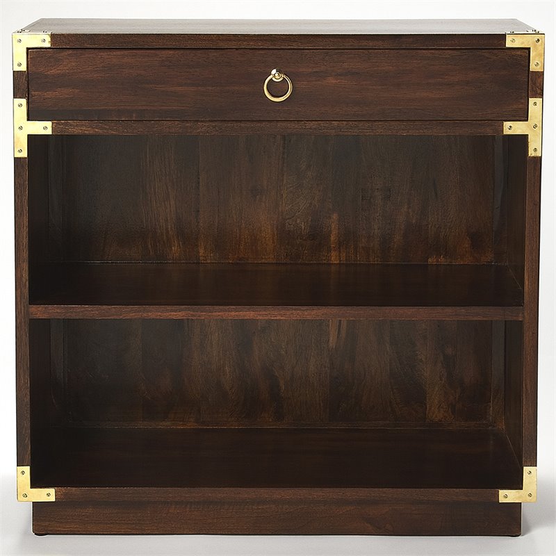 Butler Specialty 2 Shelf Bookcase In Brown And Gold