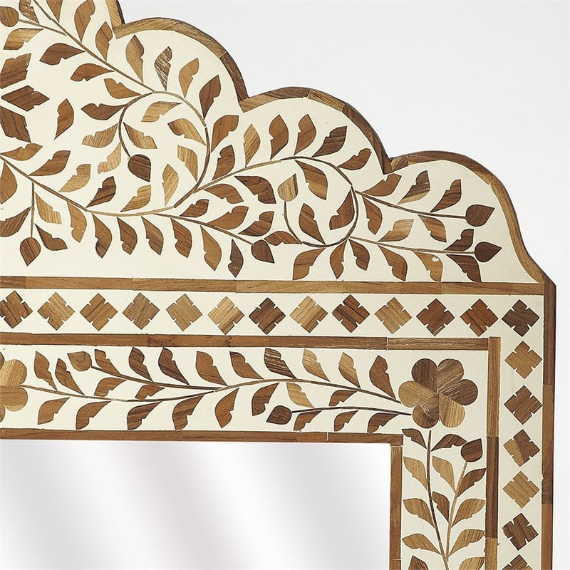 Butler Specialty Decorative Mirror In Brown And White Bone Inlay