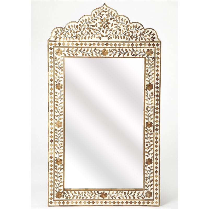 Butler Specialty Decorative Mirror In Brown And White Bone Inlay