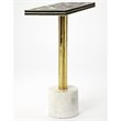 Butler Specialty Accent End Table In Black Bone Inlay And Brass