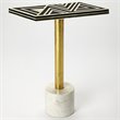 Butler Specialty Accent End Table In Black Bone Inlay And Brass