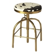 Butler Specialty Metal Bar Stool Chair in Gold - Rotating Round Seat & Footrest