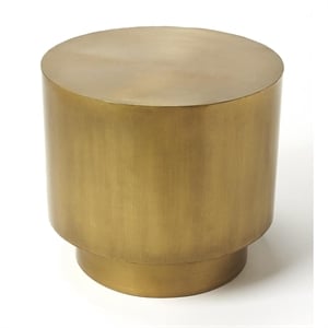 Butler Specialty 18&quot Round Metal Accent End Table In Gold