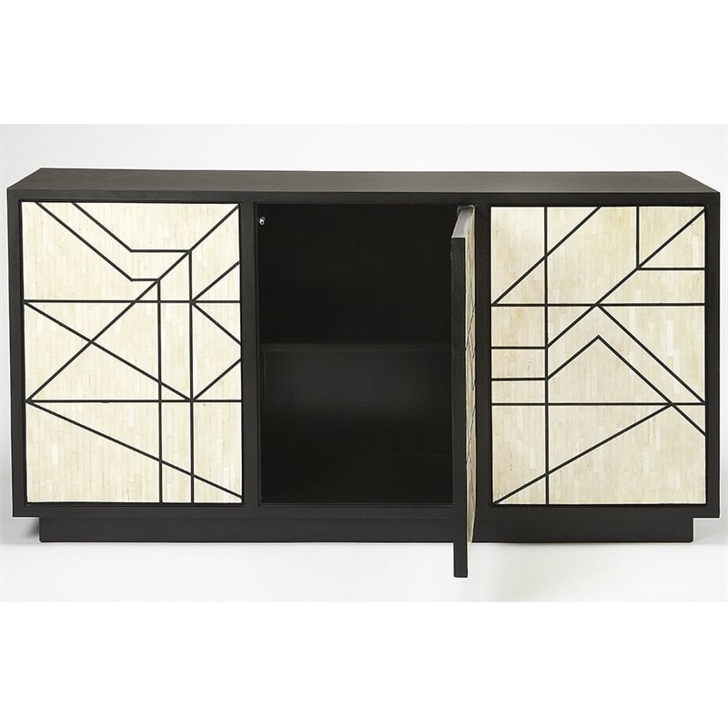Butler Specialty Sideboard In Black And Cream Bone Inlay