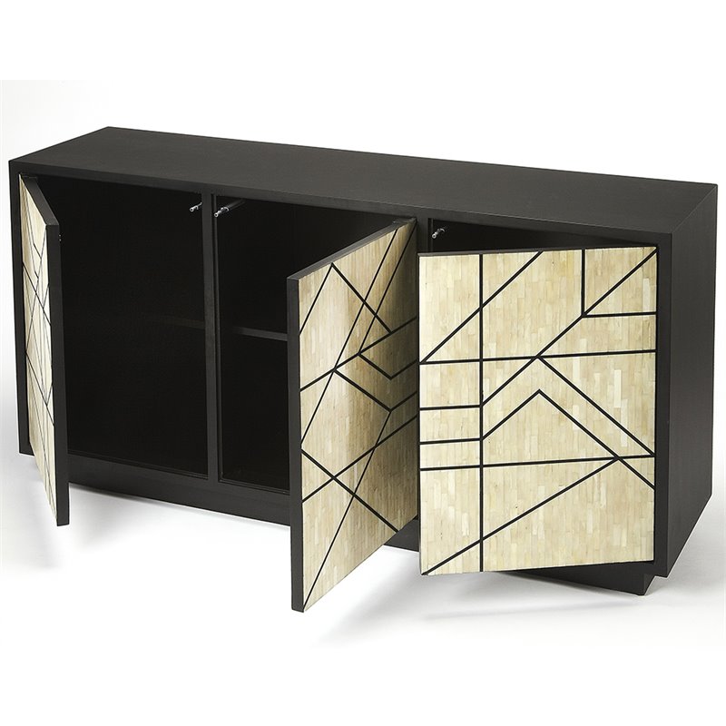 Butler Specialty Sideboard In Black And Cream Bone Inlay