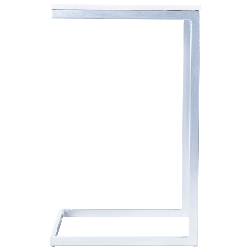 Butler Specialty Company Lawler Marble C End Table - White / Silver