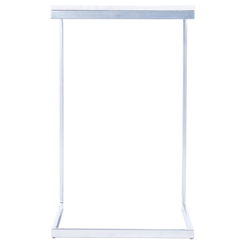 Butler Specialty Company Lawler Marble C End Table - White / Silver