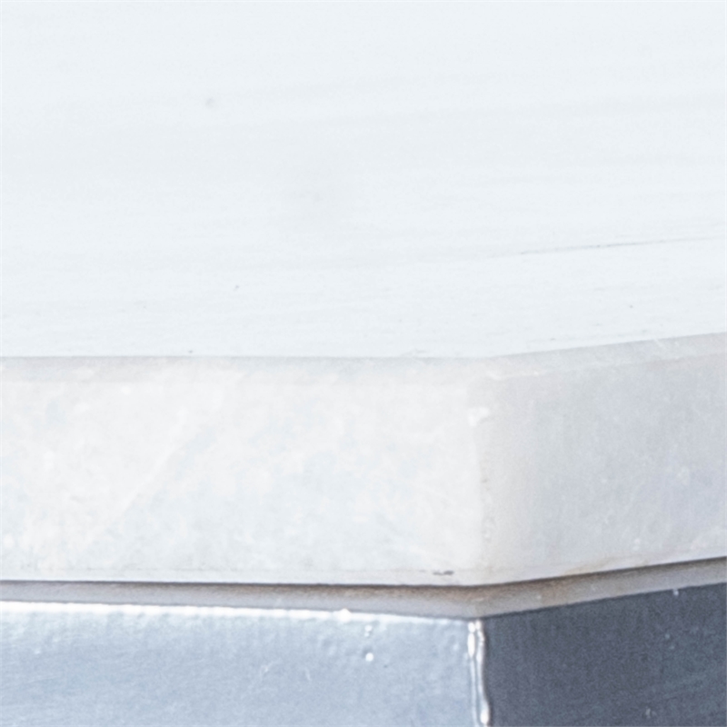 Butler Specialty Company Lawler Marble C End Table - White / Silver
