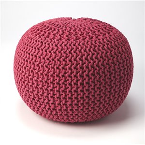 butler specialty pincushion woven pouffe in pink
