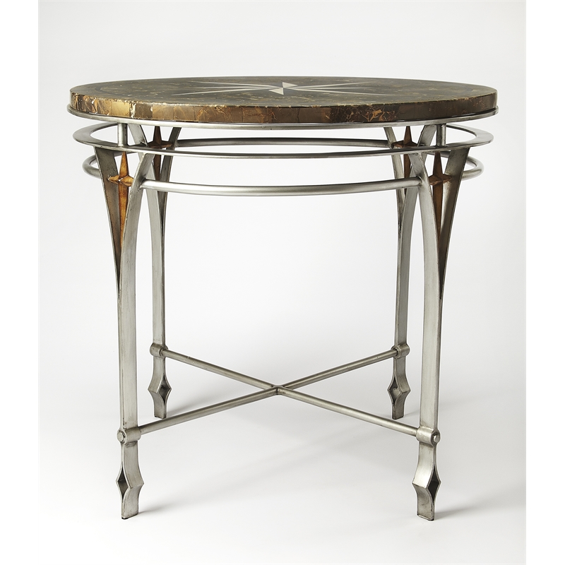 Regina Fossil Stone And Metal Foyer Table 5277025