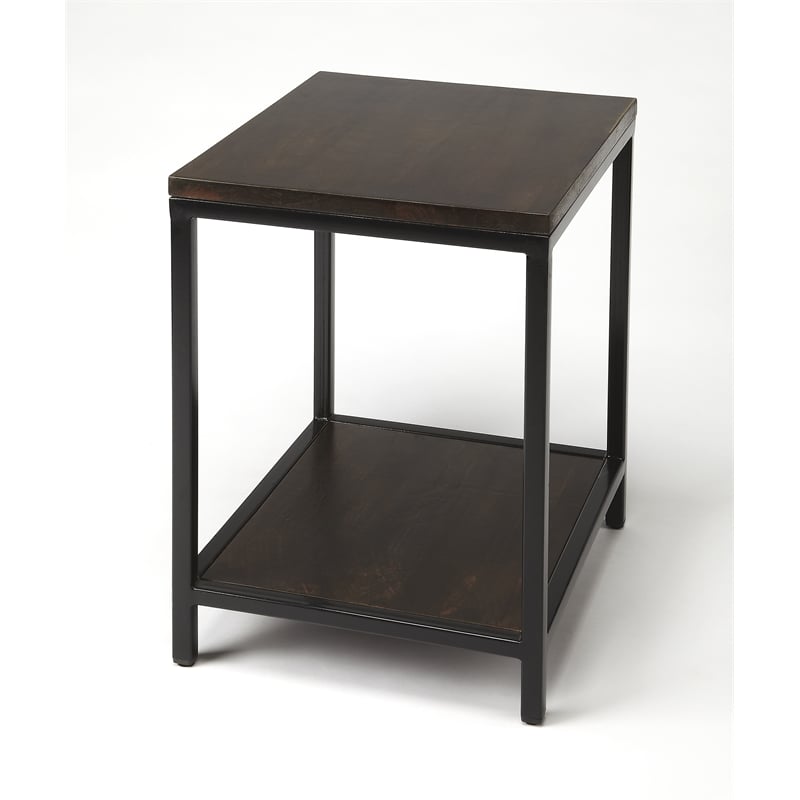 Butler Specialty Landry Wood and Metal End Table in Brown