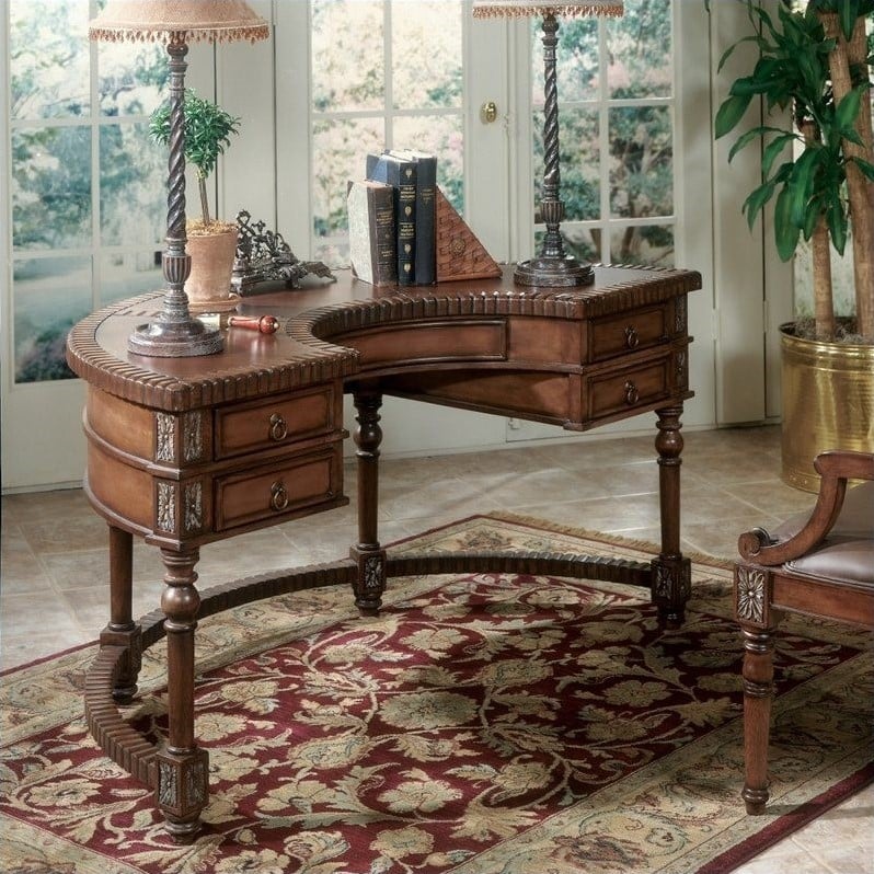 Butler Specialty Connoisseur S Leather Top Demilune Writing Desk