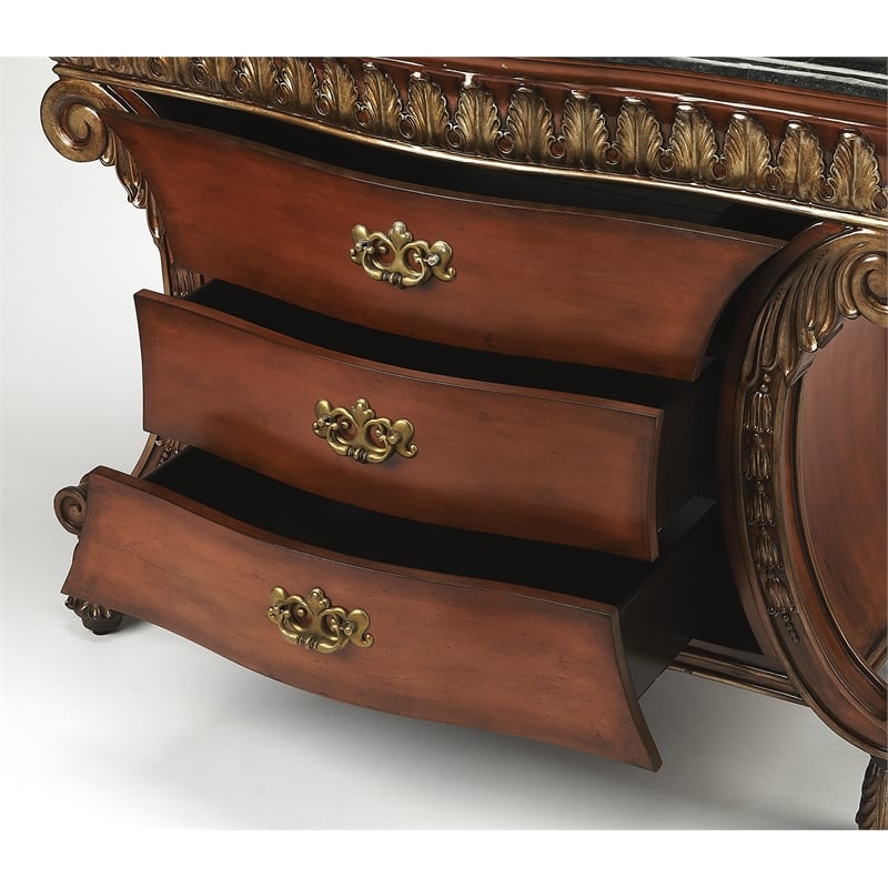 Butler Specialty Connoisseur'S 3 Drawer Accent Chest With Fossil Stone Top