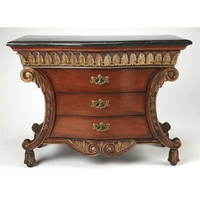 Butler Specialty Connoisseur'S 3 Drawer Accent Chest With Fossil Stone Top