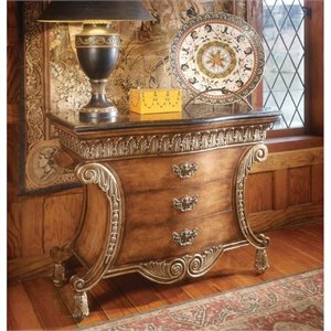 butler specialty connoisseur's 3 drawer accent chest with fossil stone top