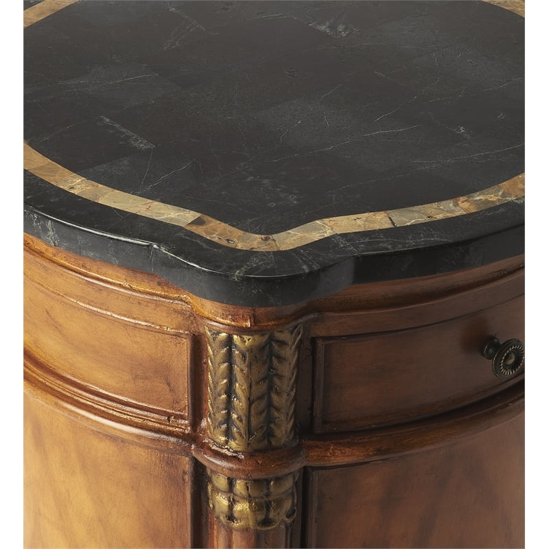 Butler Specialty Heritage Fossil Stone Top Drum End Table