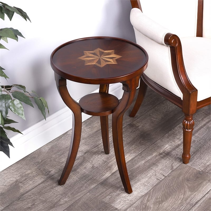 Butler Specialty Company End Table Coffee Accent Table Round in Wood - Brown