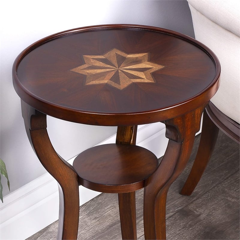 Butler Specialty Company End Table Coffee Accent Table Round in Wood - Brown