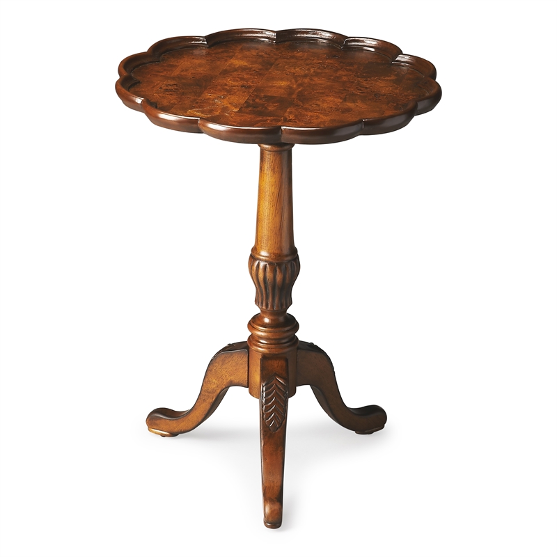 Butler Specialty Round Traditional Pedestal Table In Olive Ash Burl