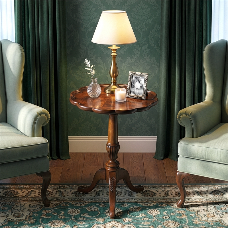 Butler Specialty Round Traditional Pedestal Table In Olive Ash Burl