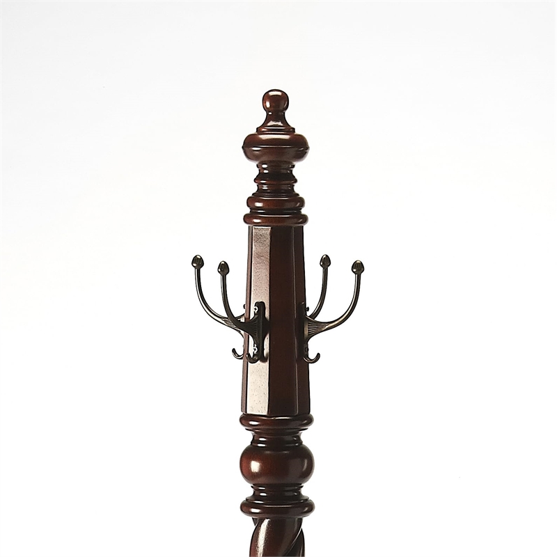 Butler Specialty Traditional Costumer Coat Rack In Plantation Cherry