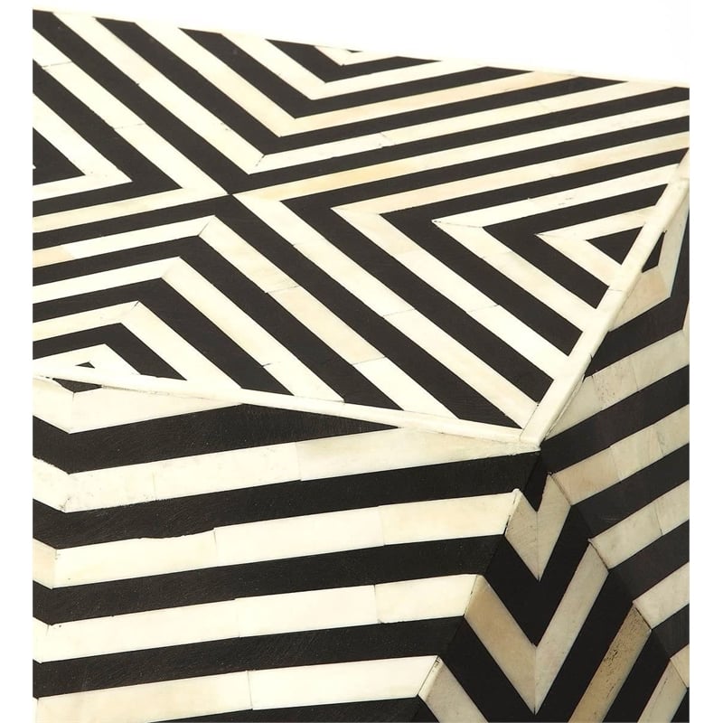 Butler Specialty Zanzibar Bone Inlay Accent Table In Black
