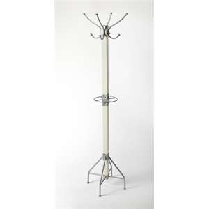 Butler Specialty Company Logan Wood Coat Rack/Tree - White / Silver