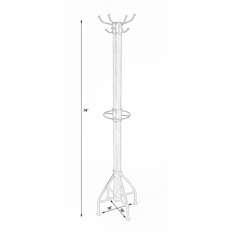 Butler Specialty Company Logan Wood Coat Rack/Tree - White / Silver