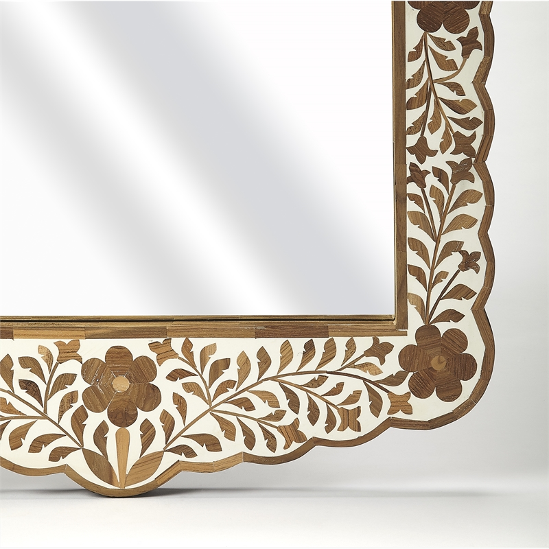 Butler Specialty Vivienne Wood And Bone Inlay Wall Mirror In Brown