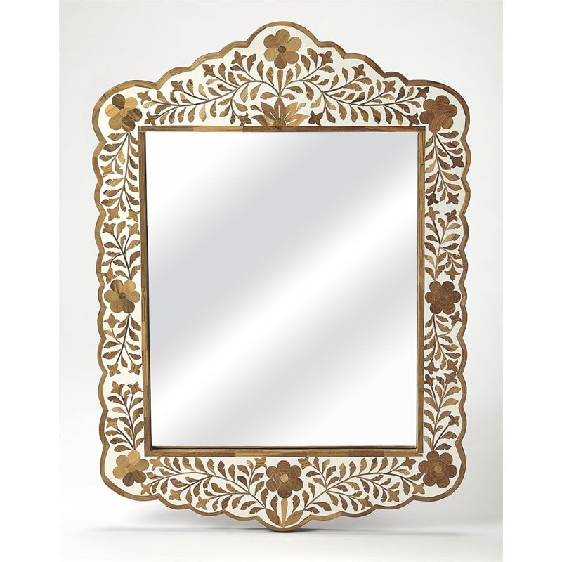 Butler Specialty Vivienne Wood And Bone Inlay Wall Mirror In Brown