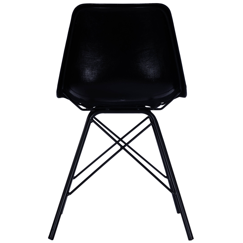 Butler Specialty Inland Leather Side Chair in Black