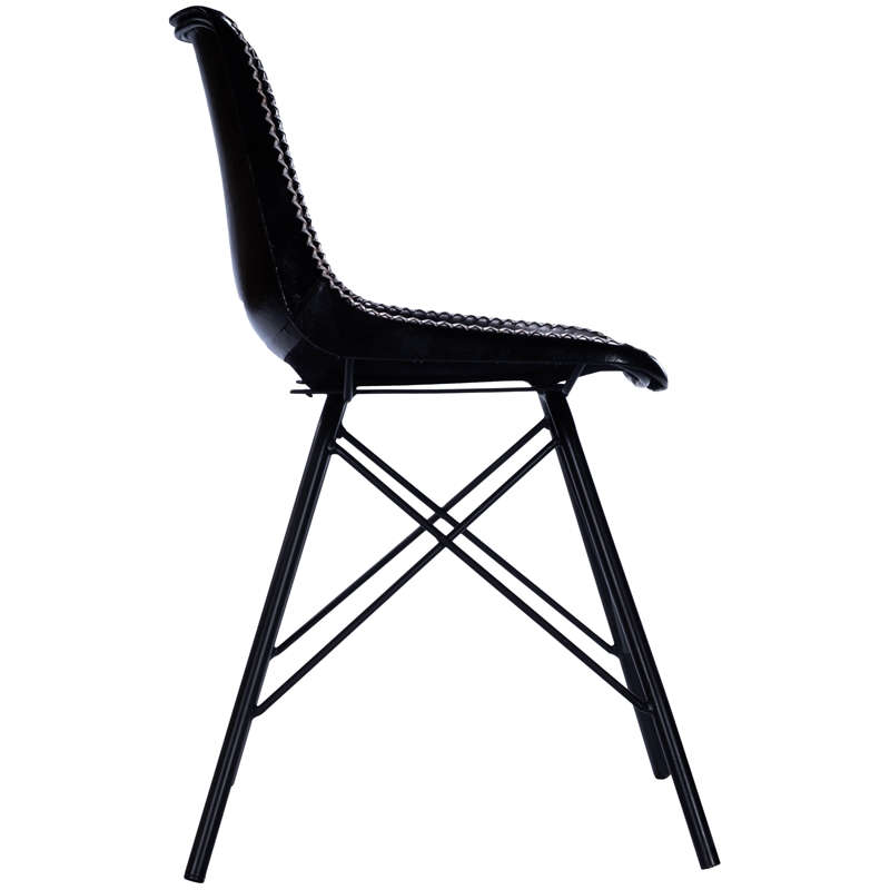Butler Specialty Inland Leather Side Chair in Black