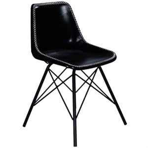 butler specialty inland leather side chair in black