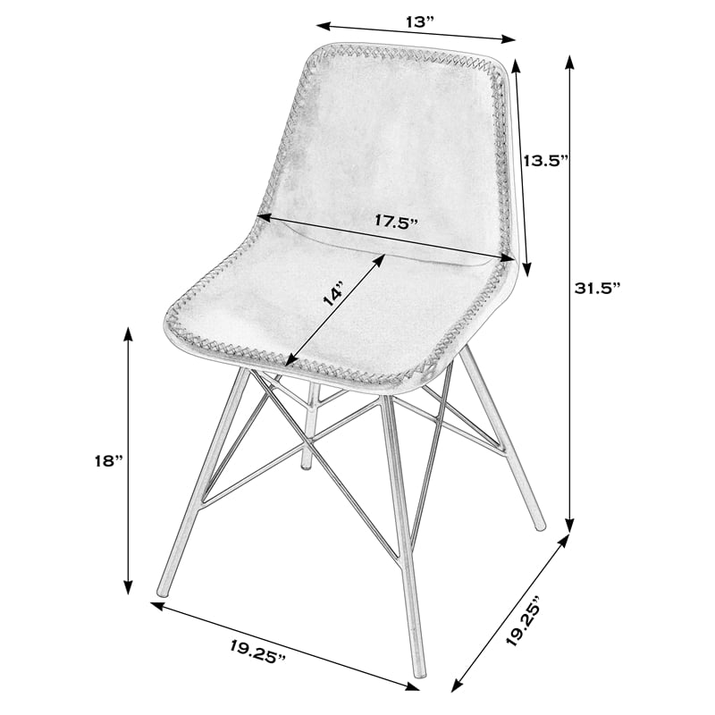 Butler Specialty Inland Leather Side Chair in Light Brown