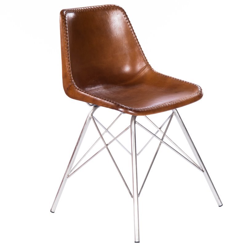 Butler Specialty Inland Leather Side Chair in Light Brown