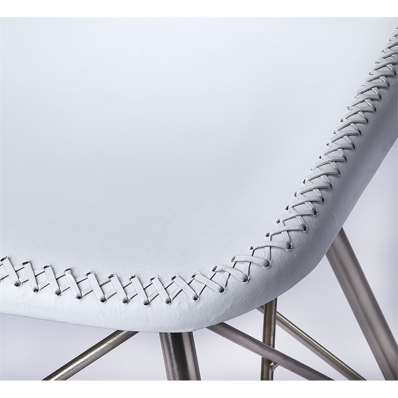 Butler Specialty Inland Leather Side Chair in White