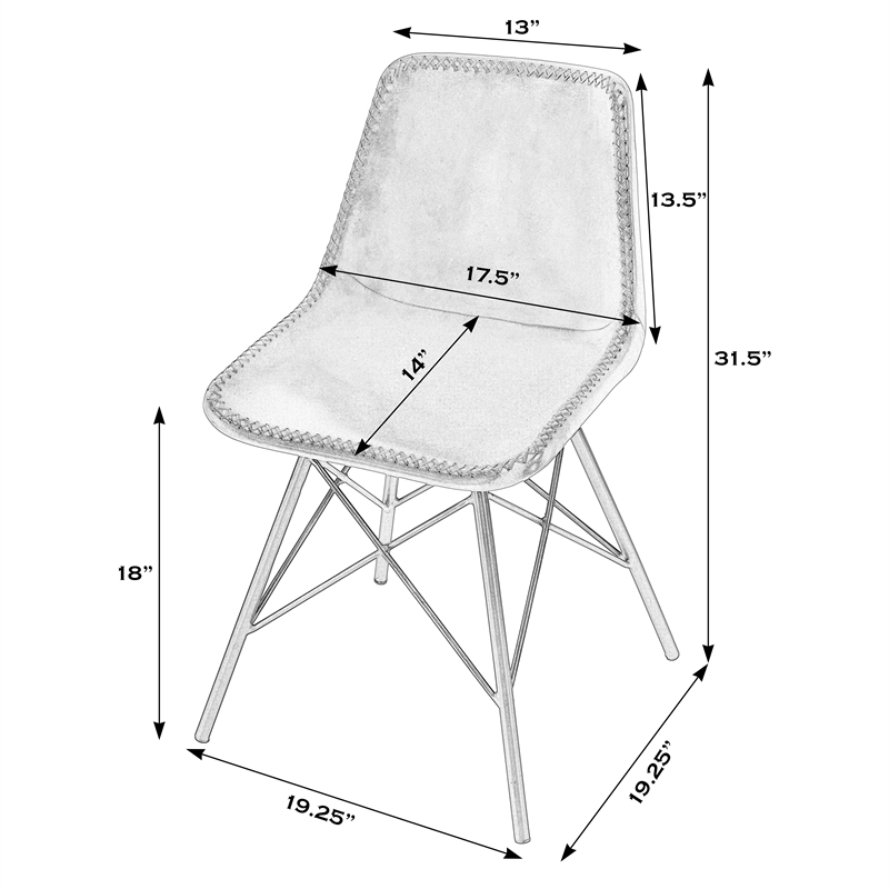 Butler Specialty Inland Leather Side Chair in White