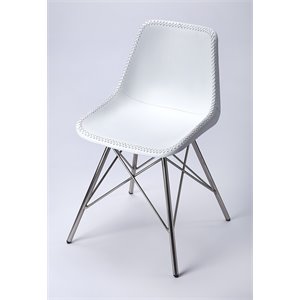 butler specialty inland leather side chair in white